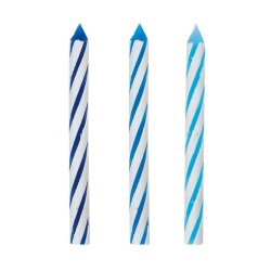 Candelina per torta picks Happy Birthday + 6 candeline Blue