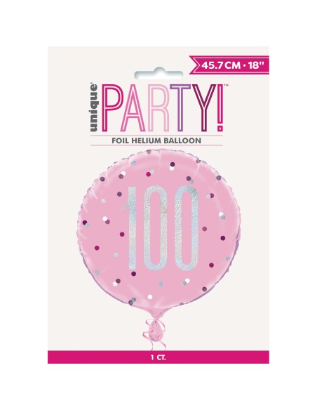 Palloncino mylar 18" Cm. 45 - Glitz Pink & Silver - 100