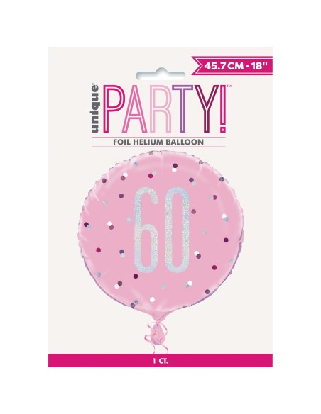 Palloncino mylar 18" Cm. 45 - Glitz Pink & Silver - 60