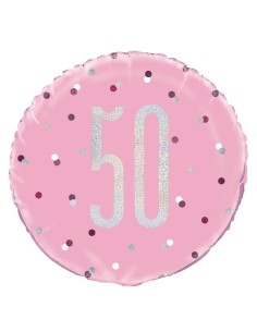 Palloncino mylar 18" Cm. 45 - Glitz Pink & Silver - 50