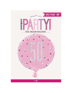 Palloncino mylar 18" Cm. 45 - Glitz Pink & Silver - 50 2