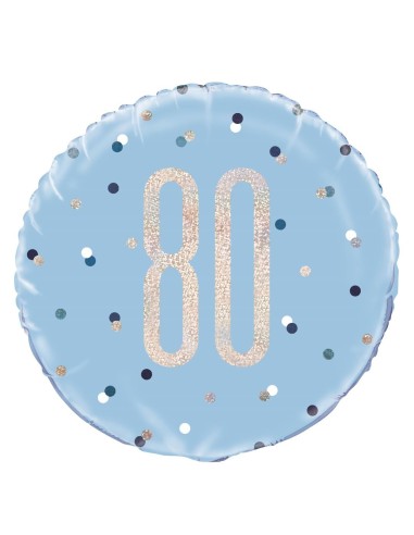 Palloncino mylar 18" Cm. 45 - Glitz Blue & Silver - 80