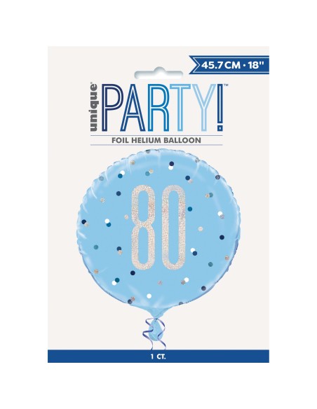 Palloncino mylar 18" Cm. 45 - Glitz Blue & Silver - 80