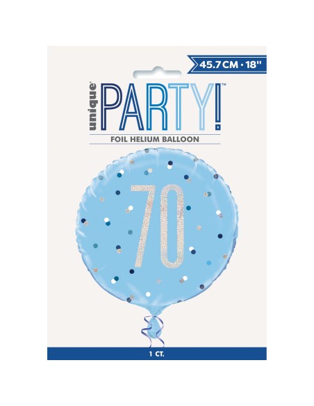 Palloncino mylar 18" Cm. 45 - Glitz Blue & Silver - 70