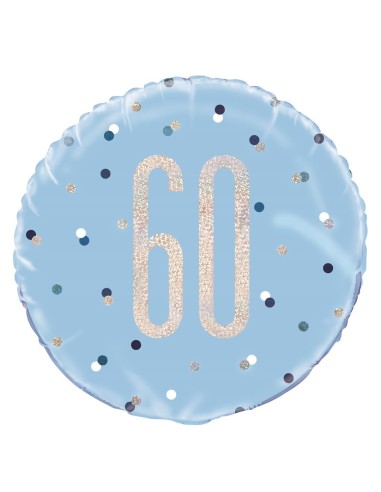 Palloncino mylar 18" Cm. 45 - Glitz Blue & Silver - 60