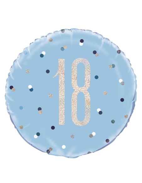 Palloncino mylar 18" Cm. 45 - Glitz Blue & Silver - 18