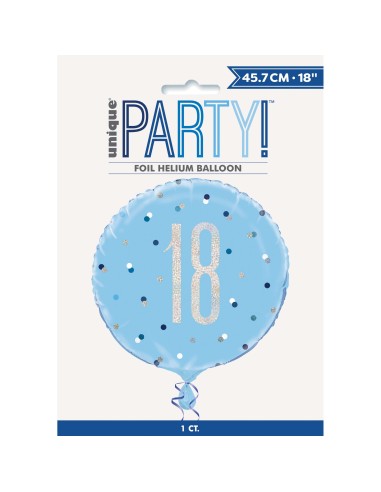Palloncino mylar 18" Cm. 45 - Glitz Blue & Silver - 18