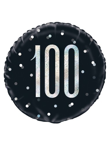 Palloncino mylar 18" Cm. 45 - Glitz Black & Silver - 100