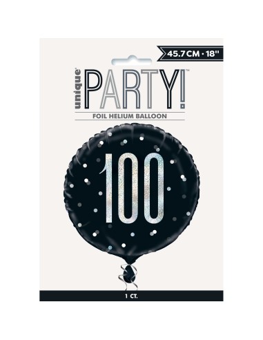 Palloncino mylar 18" Cm. 45 - Glitz Black & Silver - 100