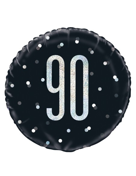 Palloncino mylar 18" Cm. 45 - Glitz Black & Silver - 90