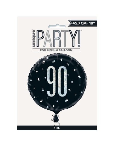 Palloncino mylar 18" Cm. 45 - Glitz Black & Silver - 90