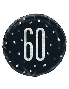 Palloncino mylar 18" Cm. 45 - Glitz Black & Silver - 60