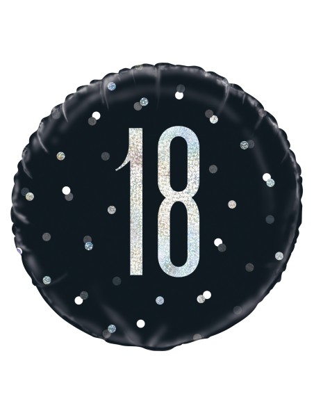 Palloncino mylar 18" Cm. 45 - Glitz Black & Silver - 18