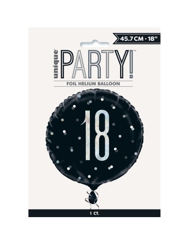 Palloncino mylar 18" Cm. 45 - Glitz Black & Silver - 18