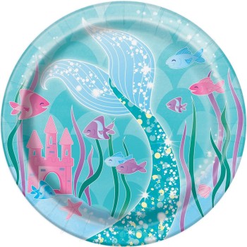 Piatto carta 7" Cm. 18 - Mermaid - Cf. 8 pz