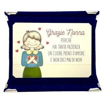 Mini targa a libretto vellutata Cm. 12x9 "Grazie Nonna"
