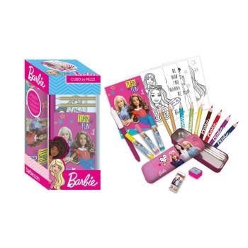 Set cancelleria in cubo 25 pezzi Cm. 24x11 - Barbie