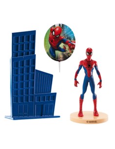 Kit decorazione per torta scenario con figura pvc Cm. 11 - Spiderman