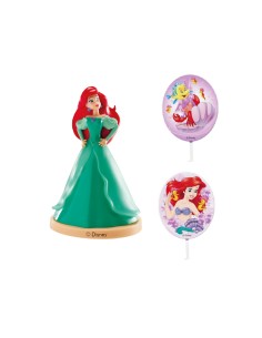 Kit decorazione per torta con figura pvc cm. 11 e scenario - Ariel Sirenetta