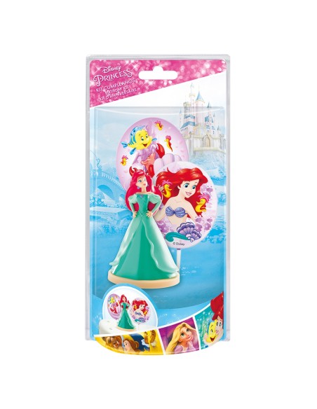 Kit decorazione per torta con figura pvc cm. 11 e scenario - Ariel Sirenetta