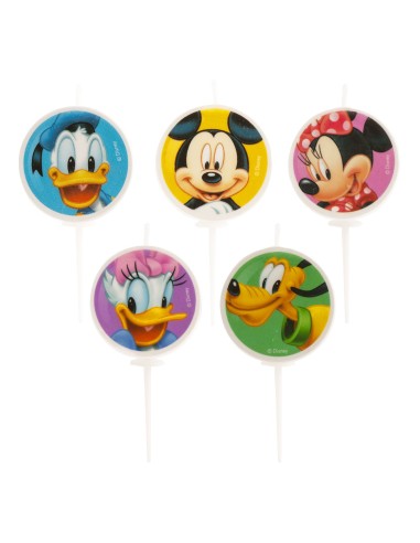 Blister 5 candeline picks tonde diametro cm. 3 - Disney Classic