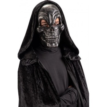 Maschera scheletro grigio in plastica rigida 2
