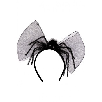 Cerchietto con fiocco e ragno nero 2