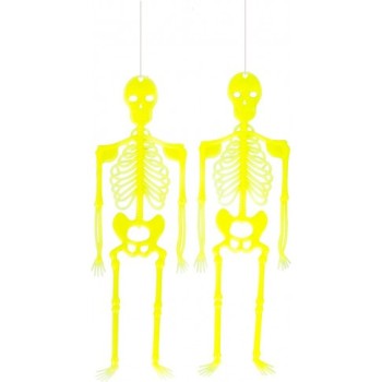 Set 2 scheletri da appendere Glow in the Dark Cm. 33