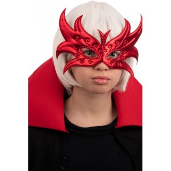 Maschera farfalla rossa in tessuto metallizzato