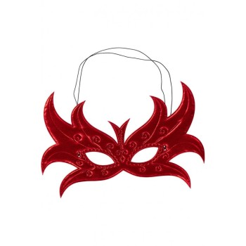 Maschera farfalla rossa in tessuto metallizzato 2