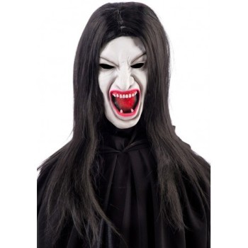 Maschera vampira in lattice con capelli