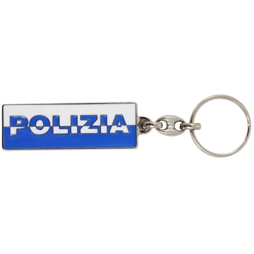 Portachiavi in metallo scritta bicolore - Polizia di stato