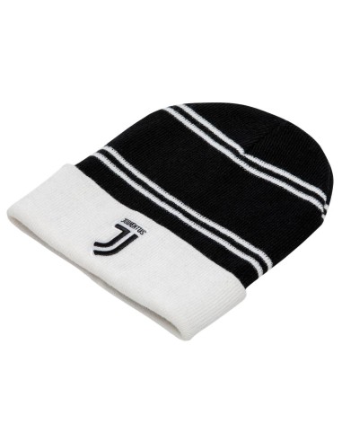 Cappello cuffia acrilico bianco e nero con logo ricamato FC Juventus