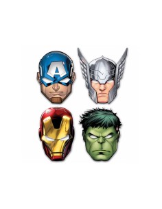 Maschere facciali cartonate - Blister 6 pezzi - Avengers