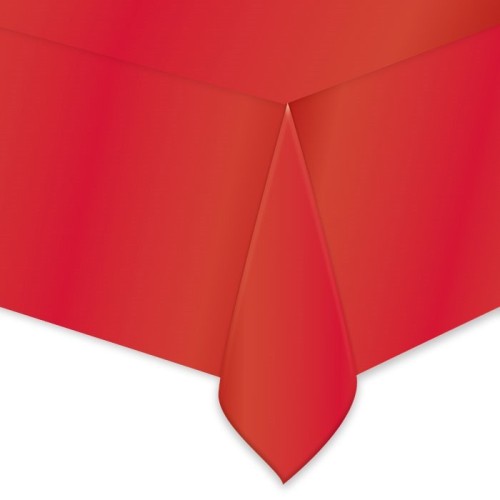Tovaglia in plastica Cm. 137x274 - Rosso metal