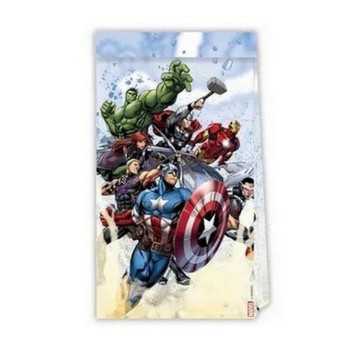 Sacchetti carta party Cm. 13x22 - Confezione 4 pezzi - Avengers