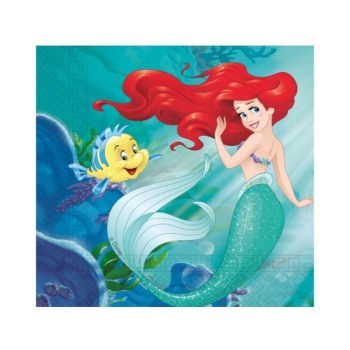 Tovaglioli carta Cm. 33x33 - Confezione 20 pezzi - Sirenetta Ariel