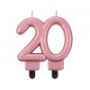 Candelina per torta numero doppio H. cm. 8 - Rosa Gold metallizzata - Nr. 20