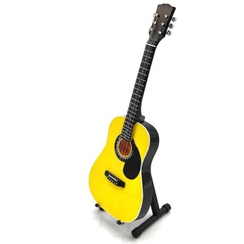 Chitarra da collezione replica in legno Cm. 28x9 con cavalletto 2