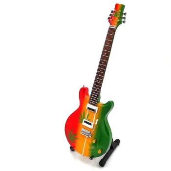 Chitarra da collezione replica in legno Cm. 28x9 con cavalletto 2
