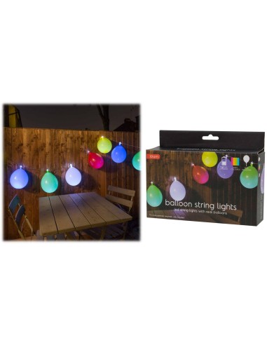 Filo 6 palloncini gonfiabili con led interni multicolor
