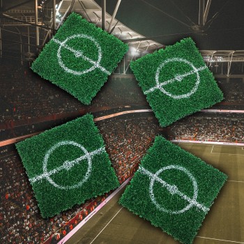 Set 4 sottobicchieri "Campo di calcio" in erbetta sintetica 2