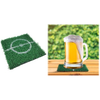 Set 4 sottobicchieri "Campo di calcio" in erbetta sintetica