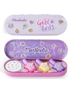 Scatola latta con 3 smalti e stickers per unghie