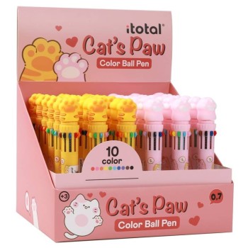 Penna 10 colori deluxe "Paws impronta gatto"