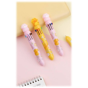 Penna 10 colori deluxe "Paws impronta gatto" 2