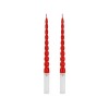 Set 2 candele torciglione rosse con base bianca "Santa Claus" Cm. 25