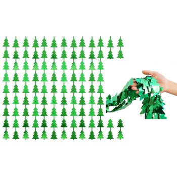 Tenda decorativa in foil verde "Albero di Natale" Cm. 100x200