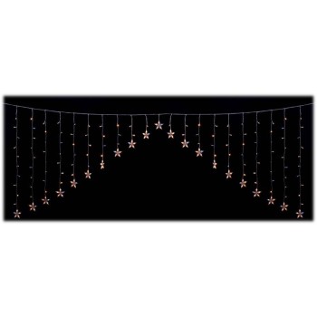 Tenda ad arco con stelle in plastica 215 led 43 flash interno/esterno luce calda Cm. 300x120