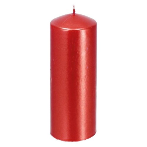 Candela cera cilindro Rossa Metallizzata Diametro cm. 7 x 15 H
